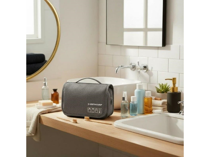 Dunlop – Travel Toiletry Bag with Hanging Hook 25x20x10 cm - Grey
