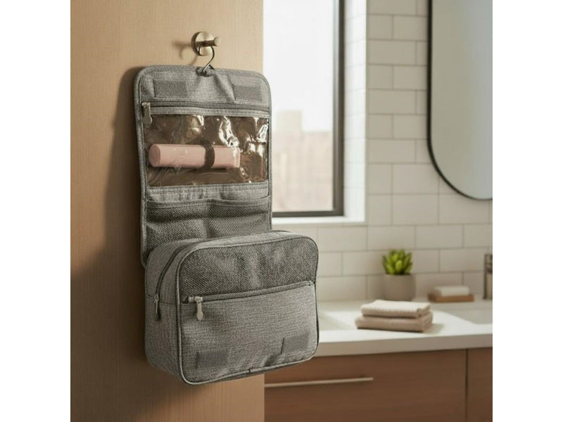 Dunlop – Travel Toiletry Bag with Hanging Hook 25x20x10 cm - Grey