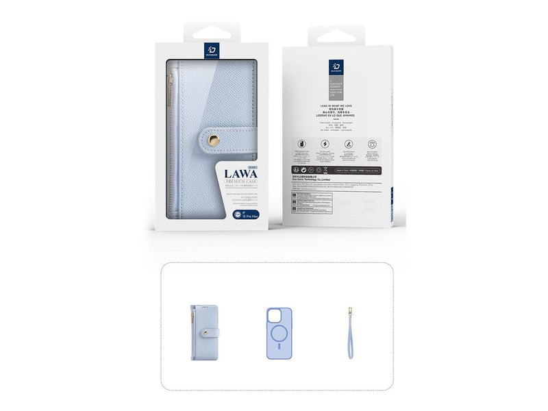 Dux Ducis Lava Leather Case for iPhone 15 Pro - Blue