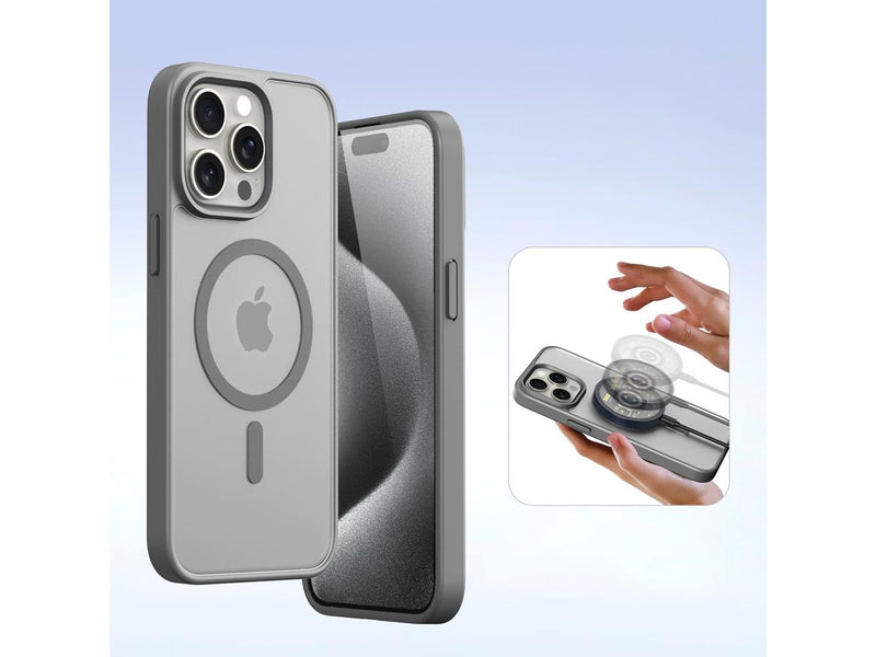 Dux Ducis Lava Leather Case for iPhone 15 Pro - Grey