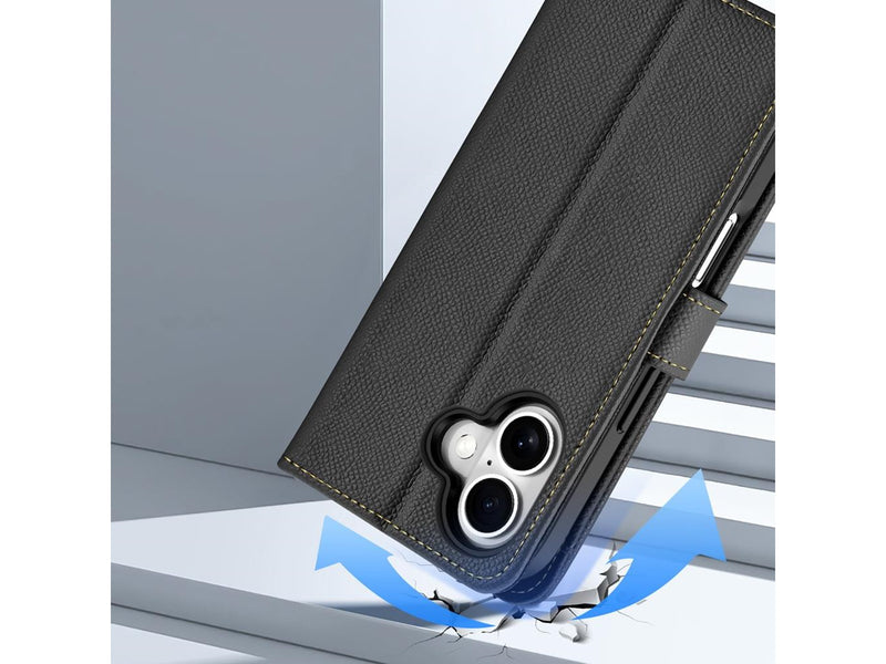 Dux Ducis Lava Leather Case for iPhone 16 - Black