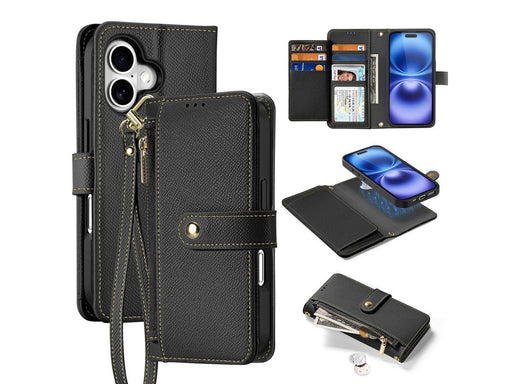 Dux Ducis Lava Leather Case for iPhone 16 - Black