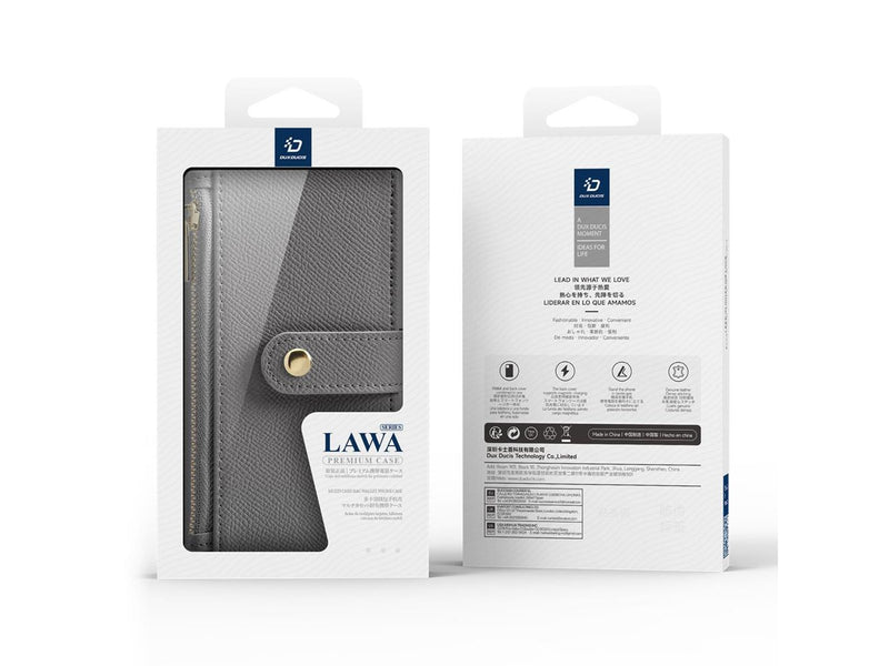 Dux Ducis Lava Leather Case for iPhone 16 - Grey