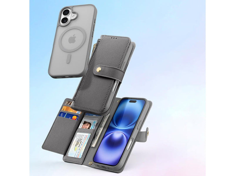 Dux Ducis Lava Leather Case for iPhone 16 - Grey