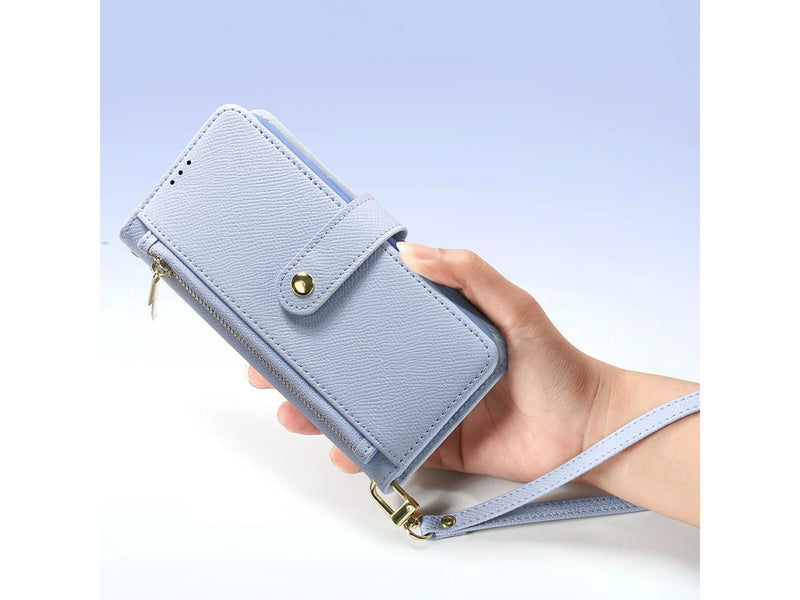 Dux Ducis Lava Leather Case for iPhone 16 Pro Max with Detachable Magnetic Wallet - Cyan