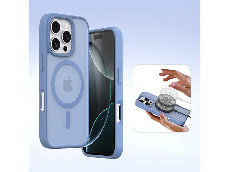Dux Ducis Lava Leather Case for iPhone 16 Pro Max with Detachable Magnetic Wallet - Cyan