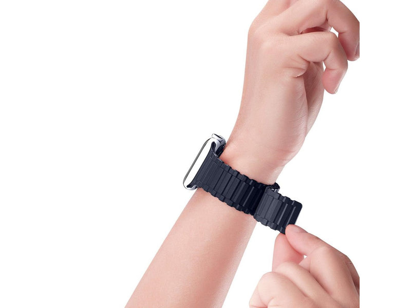 Dux Ducis Strap (Armor Version) Apple Watch SE Strap 9 8 7 6 5 4 3 2 1 (41 40 38 mm) Silicone Magnetic Band Bracelet Blue