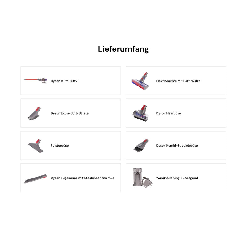 Dyson V11 Fluffy 2-in-1-Stabstaubsauger, Nickel/Rot