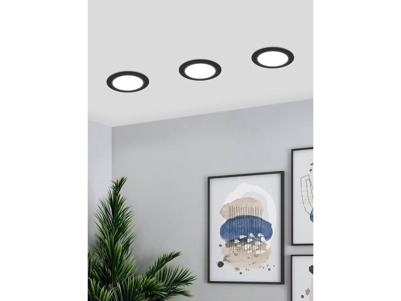 EGLO ABIUL EINGEBAUT. SET Ø86 CCT 3X300LM DÄMPFER. IP44 SCHWARZ