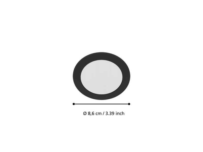 EGLO ABIUL EINGEBAUT. SET Ø86 CCT 3X300LM DÄMPFER. IP44 SCHWARZ