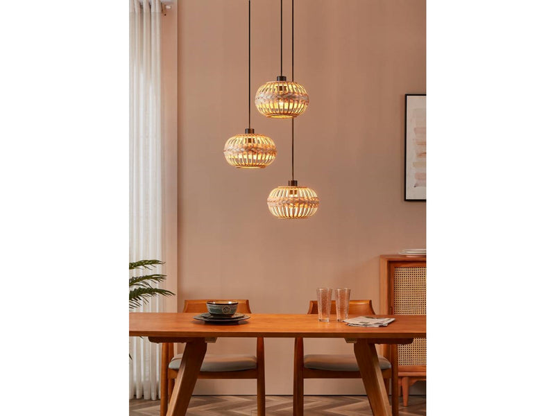 EGLO AMSFIELD 1 cluster pendant natural
