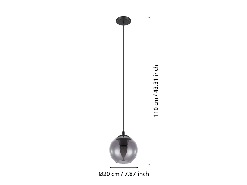 EGLO ARISCANI Hängeleuchte, schwarz-transparent
