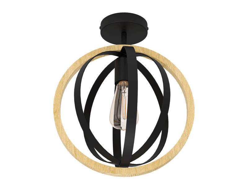 EGLO BASILDON ceiling lamp black/wood