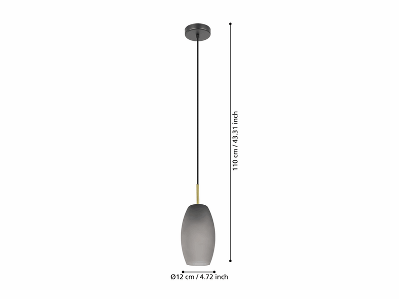EGLO BATISTA PENDEL Ø120 E27 STAUBGRAU