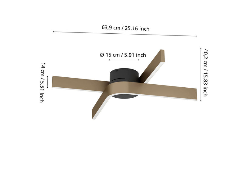 EGLO FOLCINO-Z MATTER ceiling lamp 640x400 RGB/CCT 3720lm black/bronze