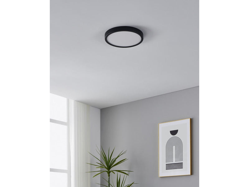 EGLO FUEVA 5 PLAFOND Ø285 2400LM MIT SENSOR SCHWARZ