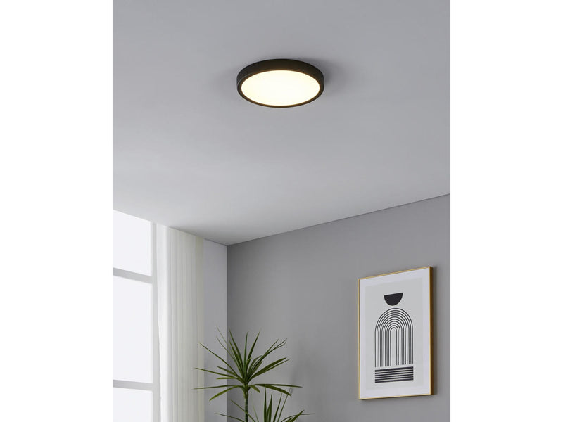 EGLO FUEVA 5 PLAFOND Ø285 2400LM MIT SENSOR SCHWARZ