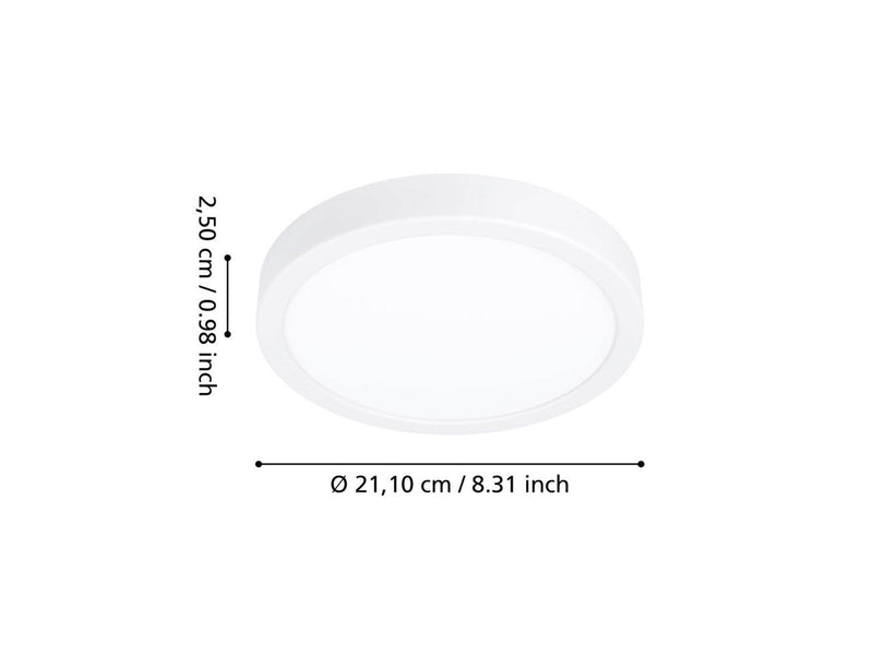EGLO FUEVA 6 PLAFOND Ø210 CCT 11.5W 1550LM IP44 WEISS
