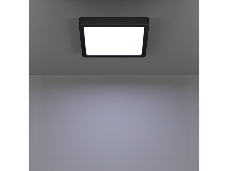 EGLO FUEVA 6 PLAFOND 220X220 CCT 10.5W 1700LM IP44 SCHWARZ