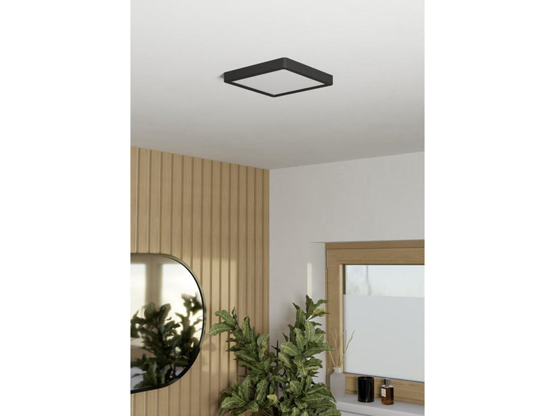 EGLO FUEVA 6 PLAFOND 220X220 CCT 10.5W 1700LM IP44 SCHWARZ
