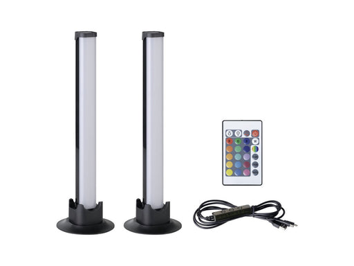 EGLO GAMER LIGHT Tischlampen-Set – Scwarz, 2x3,3W RGBW + 3000K