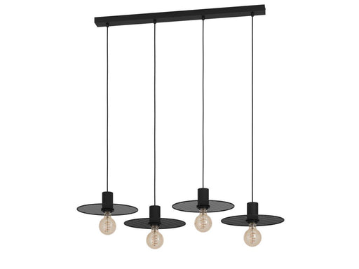 EGLO IKESTON LANGER TISCH 4L E27 SCHWARZ/GITTER
