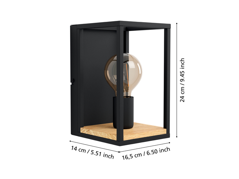 EGLO LIBERTAD Wandleuchte, schwarz, braun
