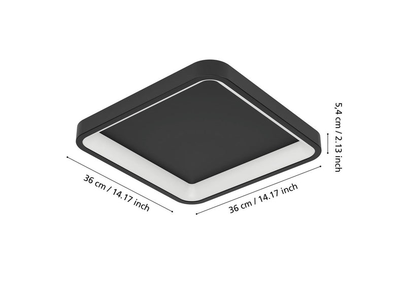 EGLO LORETELLO-Z MATTER ceiling lamp 350x350 RGB/CCT 2500lm black