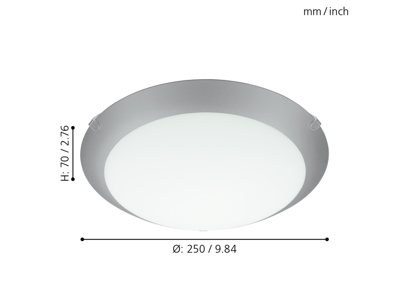 EGLO MARS 1 Wand- / Deckenleuchte, weiss, silber