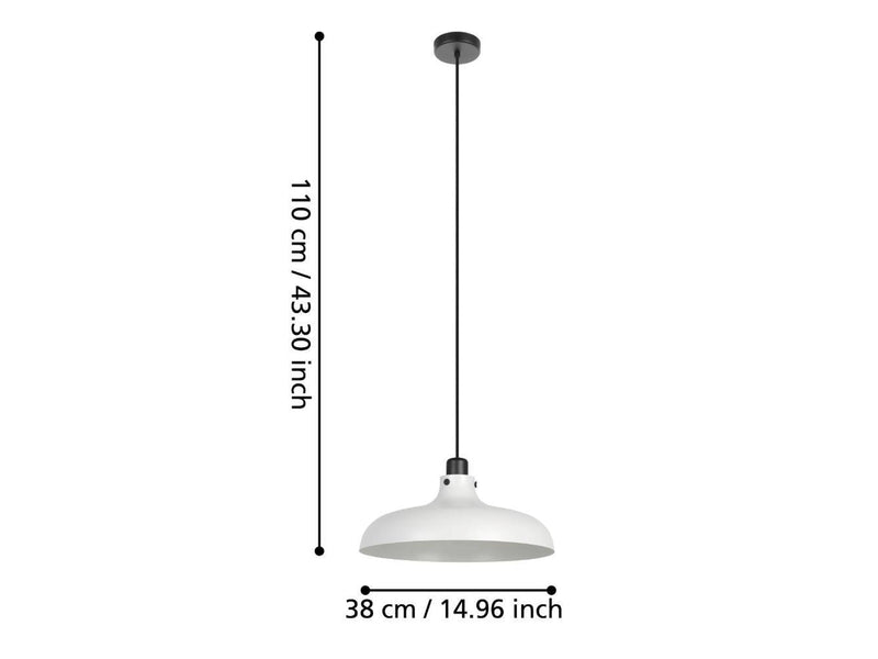 EGLO MATLOCK PENDELLEUCHTE E27 Ø380 GRAU
