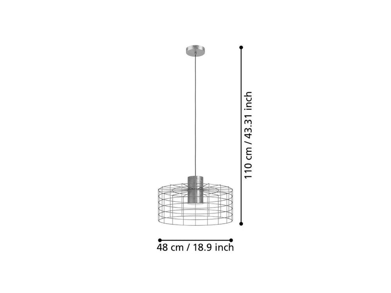 EGLO MILLIGAN PENDELLEUCHTE E27 Ø480 ZINK