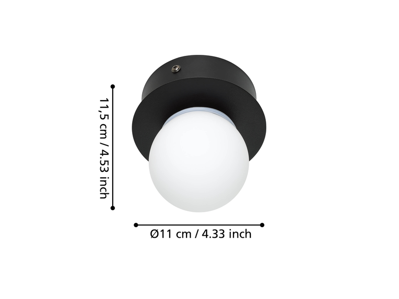 EGLO MOSIANO wall/ceiling lamp black