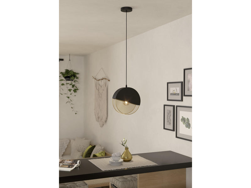 EGLO MUMBLES ANHÄNGER E27 Ø285 SCHWARZ/GOLD