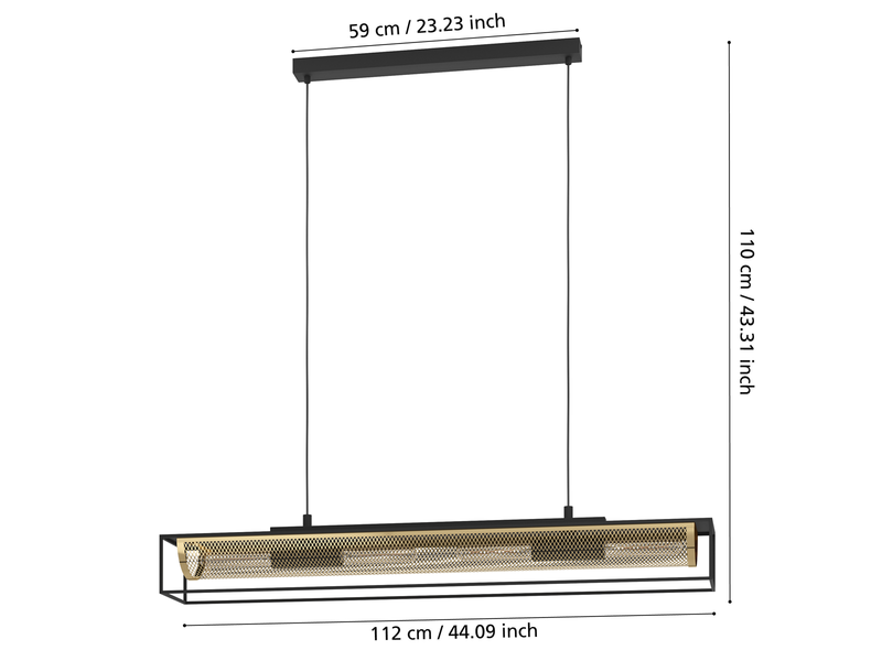 EGLO NOHALES pendant light  black/brass