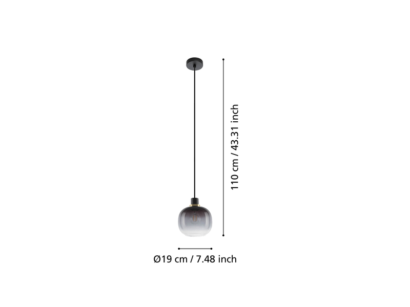 EGLO OILELLA pendant black/grey/transparent