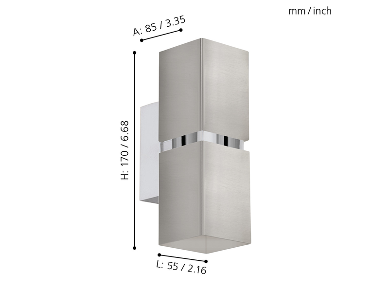 EGLO PASSA Wandleuchte, nickel-matt, chrom