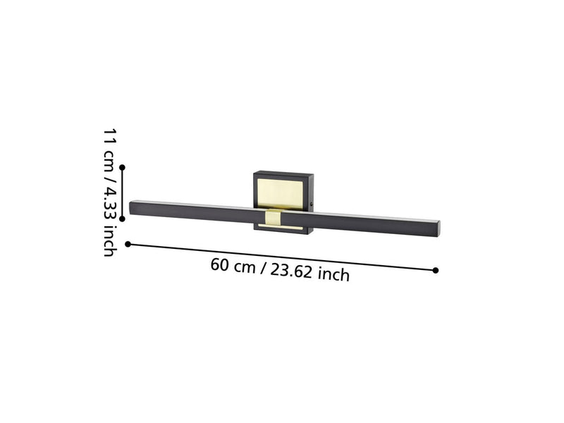 EGLO PEGUERA BADEWAND L600 1165LM IP44 SCHWARZ/BM