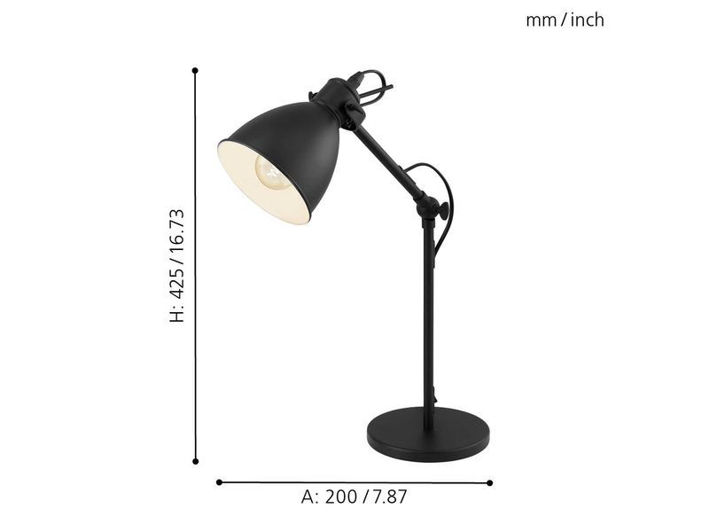 EGLO PRIDDY Tischleuchte, schwarz, weiss