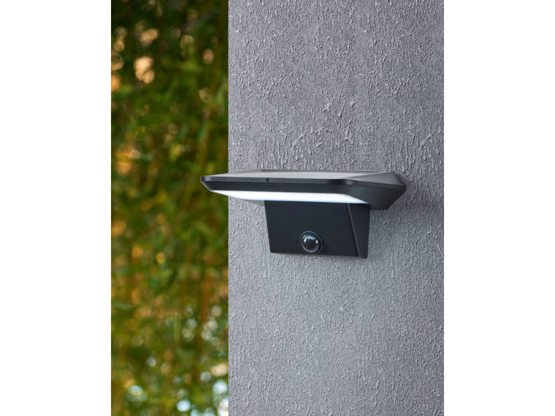 EGLO Porrassa Solar Wall with Sensor L155 800LM 2000MAH Black