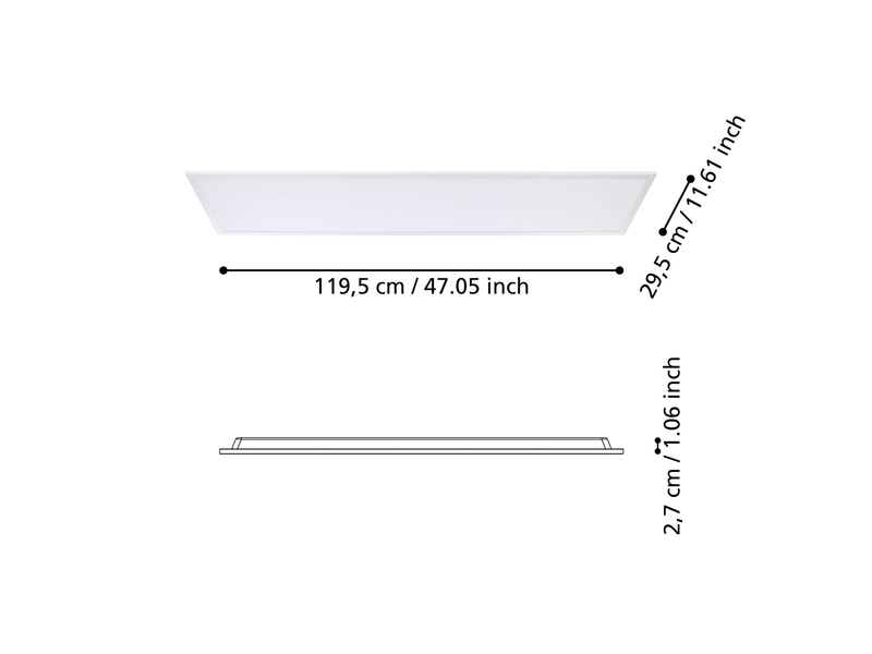 EGLO RABASSA grid light 1195x295 mm white