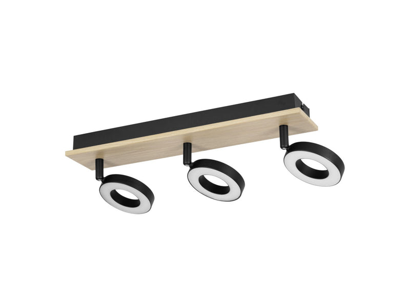 EGLO RIELVES SPOT RAIL L400 3X4.2W HOLZ/SCHWARZ/WEISS FSC