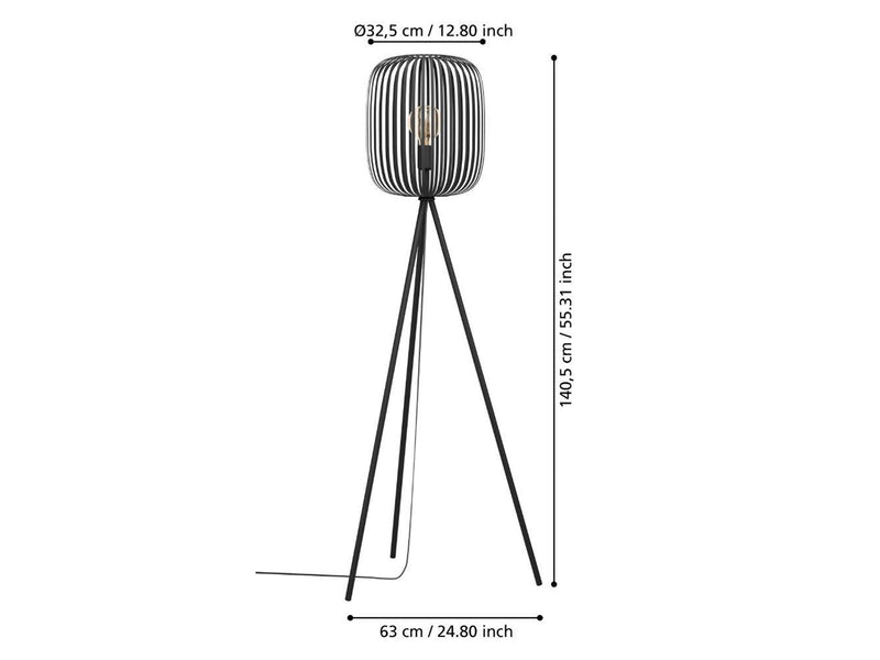 EGLO ROMAZZINA BODEN H1405 E27 SCHWARZ