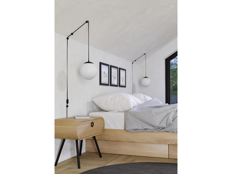 EGLO RONDO 3 PENDELLEUCHTE E27 SCHWARZ/OPAL