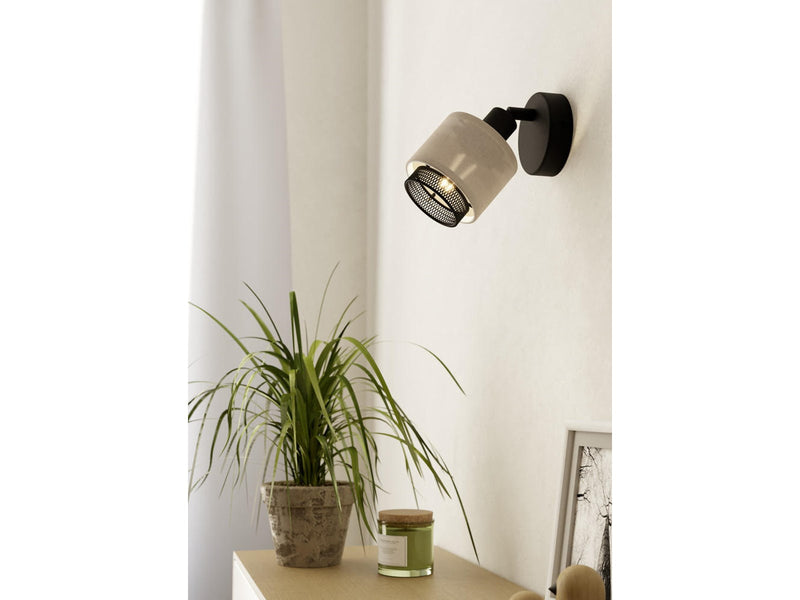 EGLO ROSLEY SPOT E14 SCHWARZ/LEINEN
