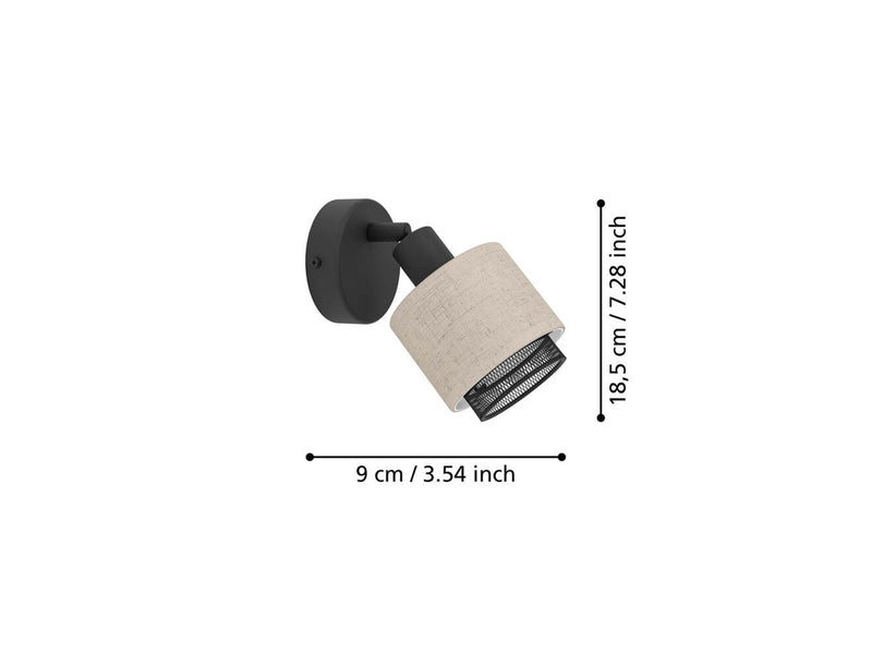 EGLO ROSLEY SPOT E14 SCHWARZ/LEINEN