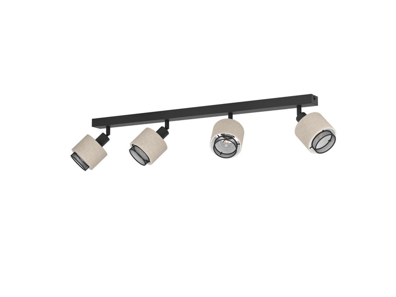 EGLO ROSLEY SPOT RAIL L750 4XE14 SCHWARZ/LEINEN