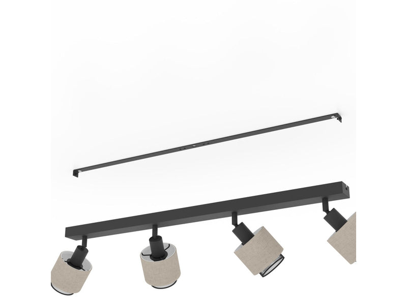 EGLO ROSLEY SPOT RAIL L750 4XE14 SCHWARZ/LEINEN