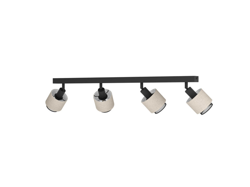EGLO ROSLEY SPOT RAIL L750 4XE14 SCHWARZ/LEINEN