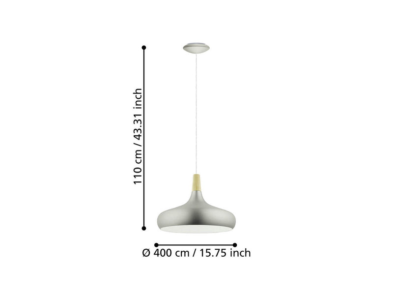 EGLO SABINAR ANHÄNGER E27 Ø400 SILBER