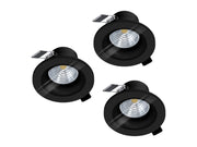 EGLO SALABATE EINGEBAUT. SET Ø88 3X450LM 4000K DÄMPFER. IP44 SCHWARZ